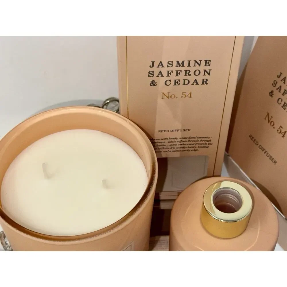 Kirkton House Bundle Jasmine Saffron & Cedar Reed Diffuser & 2 Wick Large Candle